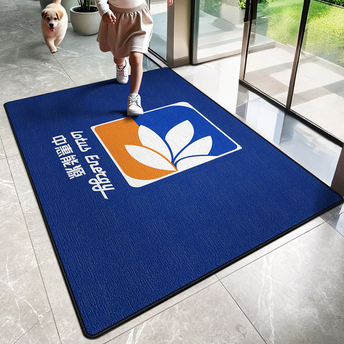 蓝色迎宾地垫门口高级地毯定制