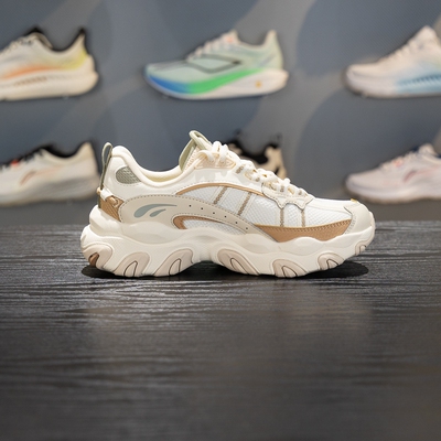 李宁回弹女子系带增高休闲鞋