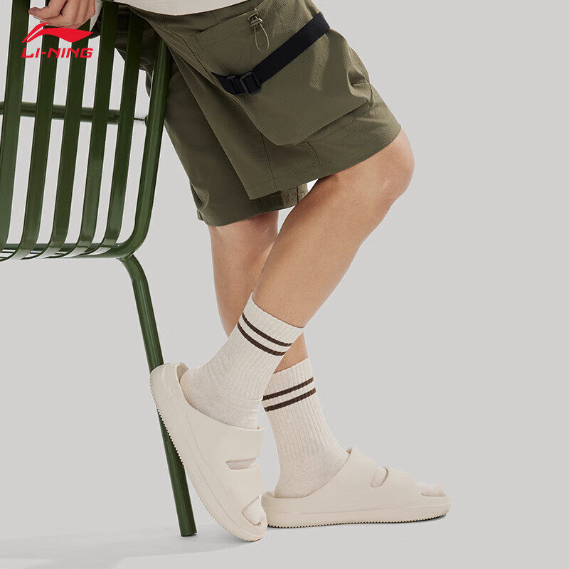 李宁运动生活系列拖鞋男户外轻便凉拖厚底休闲透气凉拖 AGAU005