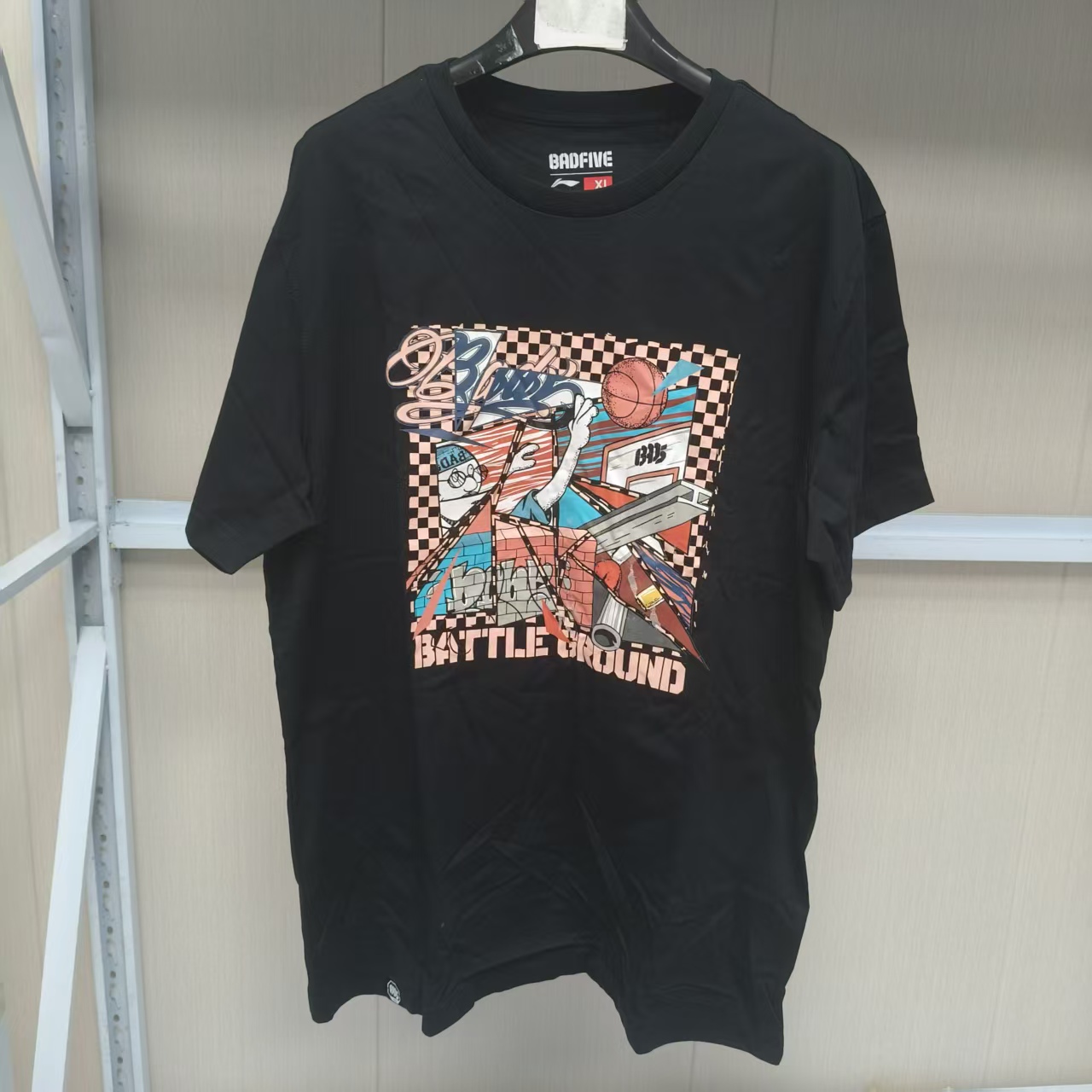 《购买前看详情B品》李宁短袖宽松型圆领印花T恤男款  AHSN227