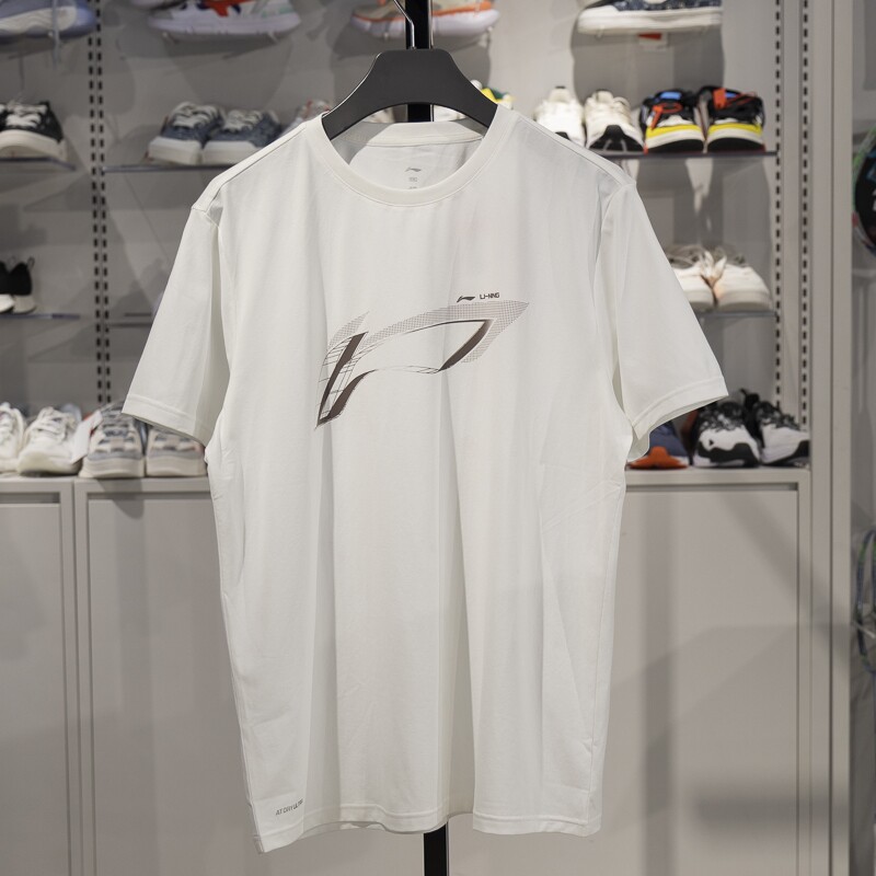 李宁短袖T恤2023秋季男士健身系列排湿速干透气圆领上衣ATST573