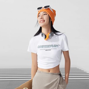 李宁2024夏季新款CF溯女子吸汗舒适亲肤紧身潮流短袖T恤ATSU614