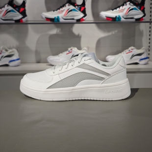 李宁板鞋女士2023夏季新款防滑耐磨轻便透气小白鞋休闲鞋AGCT450