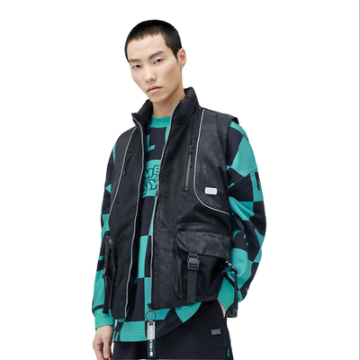 李宁 LNGx鬼灭之刃联名款冬季保暖加绒简约工装风男士马甲FMAD003