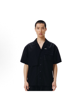 李宁LNG系列鬼灭之刃联名款男女同款纯色短袖休闲运动衬衫FGBB003