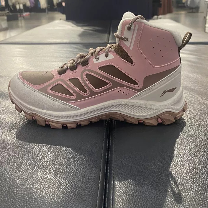 李宁运动鞋女子加绒保暖时尚舒适户外高帮休闲鞋AGCU540