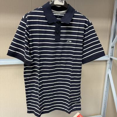 《购买前看详情B品》李宁短袖条纹夏季男款POLO衫APLH323