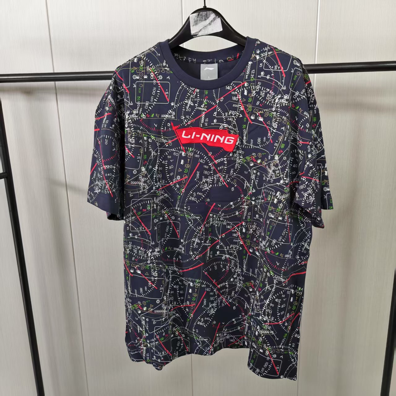 《购买前看详情B品》李宁男款T恤夏季圆领印花宽松短袖AHSP835