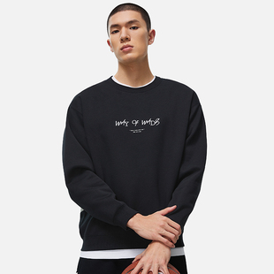 李宁韦德系列男女同款 套头无帽卫衣加绒冬宽松型保暖卫衣AWDT941