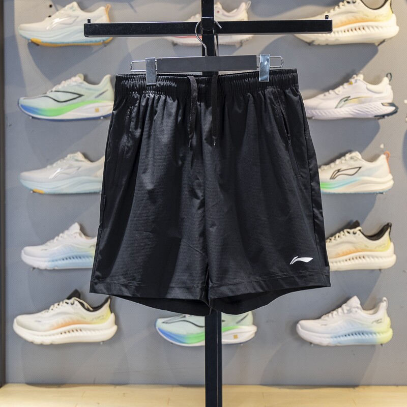 李宁运动短裤男子2025春季新款速干透气跑步训练比赛裤AAPV155