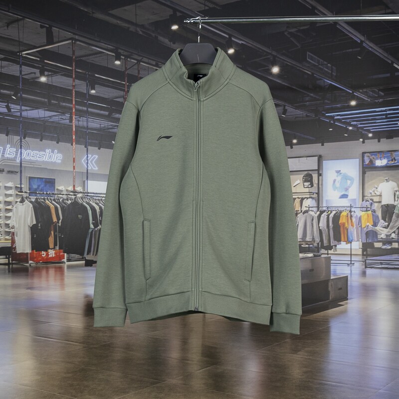 李宁外套2023秋季新款团购系列男子立领开衫无帽卫衣AWDT989