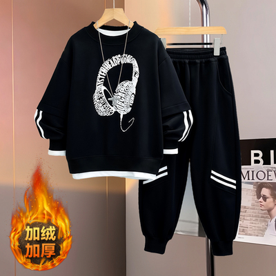 男童春秋卫衣套装休闲运动两件套