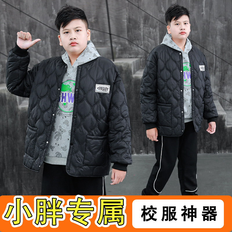 胖男童轻薄棉衣加肥加大冬装小胖墩棉服校服神器内胆保暖棉袄外套,童装/婴儿装/亲子装,普通外套,淘宝优惠券,粉丝福利购,淘宝优惠卷