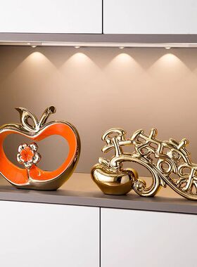 现代轻奢平安喜乐乔迁送礼招财摆件家居客厅酒柜电视柜玄关装饰品