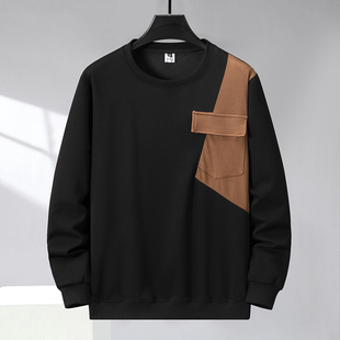 380斤加肥加大码卫衣男潮牌长袖T恤上衣新款春秋宽松ins青年外套