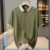 加肥加大商务休闲胖子有领半截袖 高级感大码 t恤男夏季 短袖 POLO衫