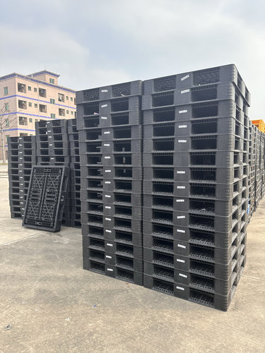 二手卡板黑色网格田字塑料托盘叉车专用仓库防潮垫出口免检防潮