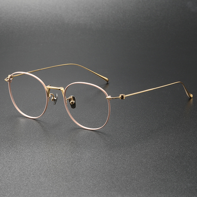 新款80856松田同款日系椭圆平光镜男可配近视眼镜框复古纯钛镜架