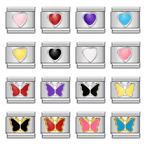 钛钢爱心蝴蝶DIY模块手链