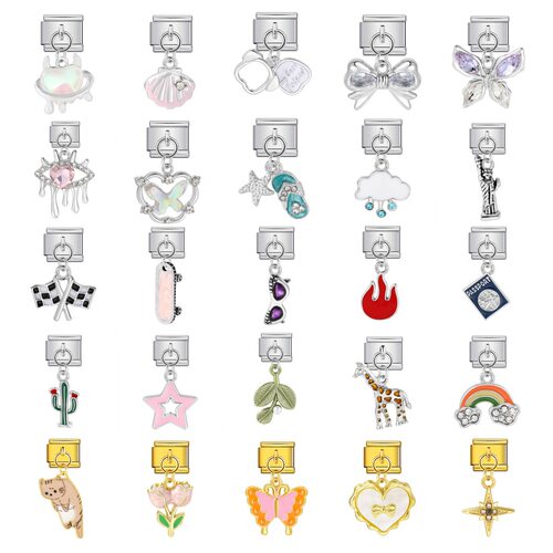 可爱吊坠意大利模块手链不锈钢挂钩DIY自由组装表带情侣闺蜜礼物