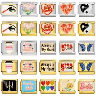 italian charm时尚不锈钢模块手链金银diy模块饰品表带情侣礼物