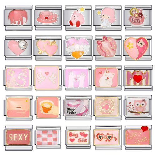 粉色系意大利模块手链DIY