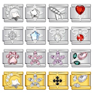 镶钻系列不锈钢模块手链DIY拼接表带情侣闺蜜礼物Italian charm