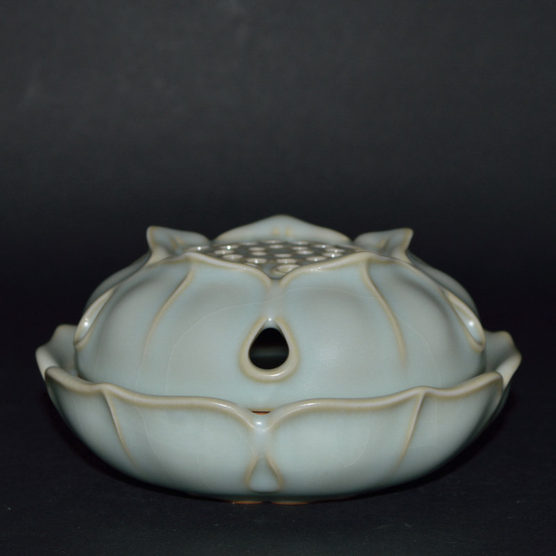 官方经典瓷器粉青釉荷韵盈盈茶具