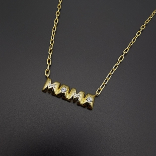 外贸饰品A3新款质感黄铜镀真金镶嵌宝石打标百搭气质时尚项链