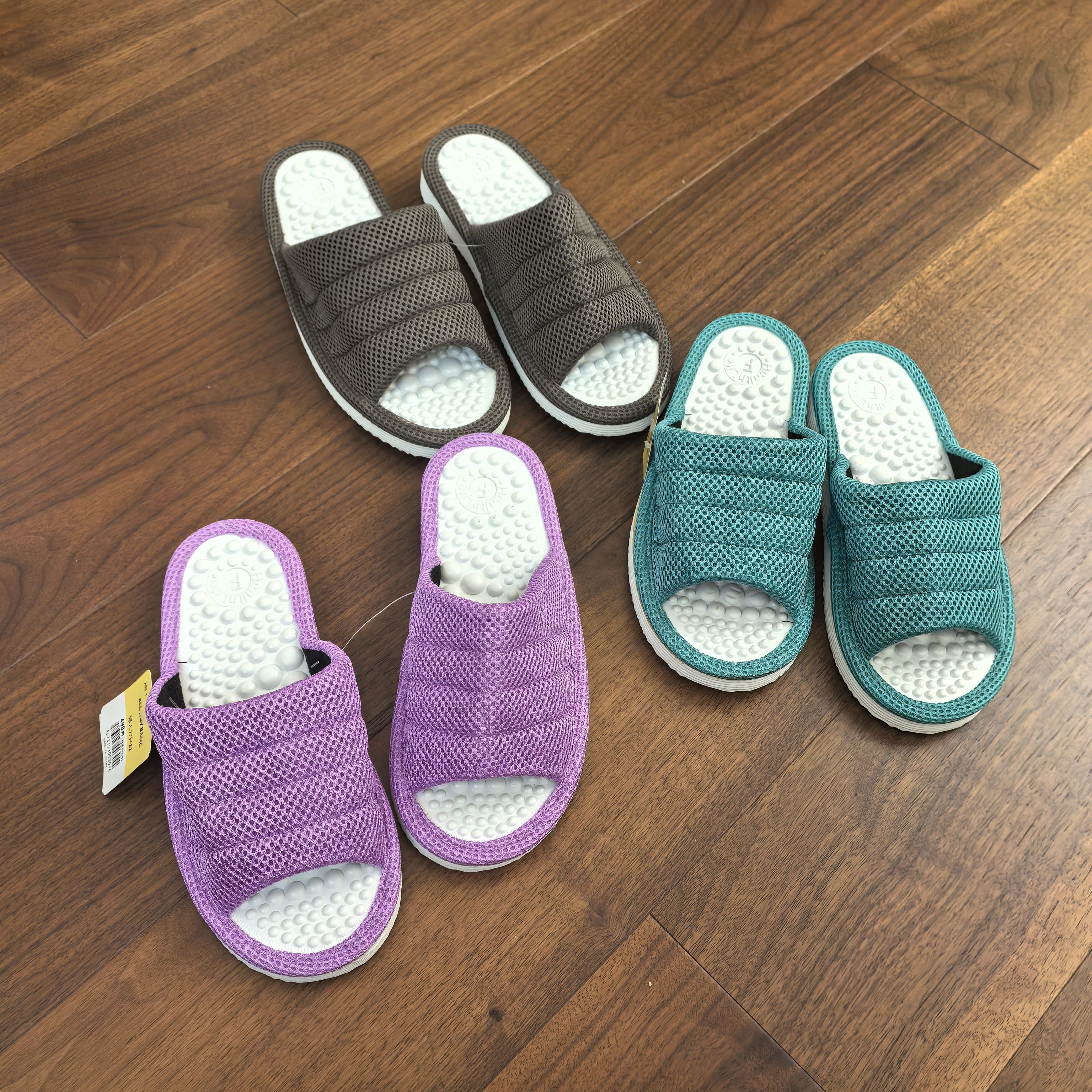 外贸出口日本日式室内居家拖鞋静音不伤地板情侣轻便软按摩拖鞋