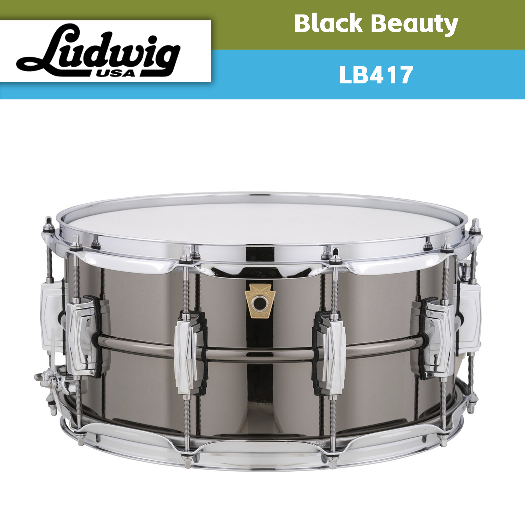 Ludwig路德维格BlackBeauty黑美人系列美产军鼓黄铜腔专业小军鼓