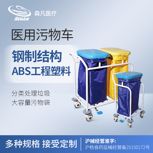 森凡 医院污物车医用 不锈钢污物车换洗车扫床车垃圾车晨间护理车