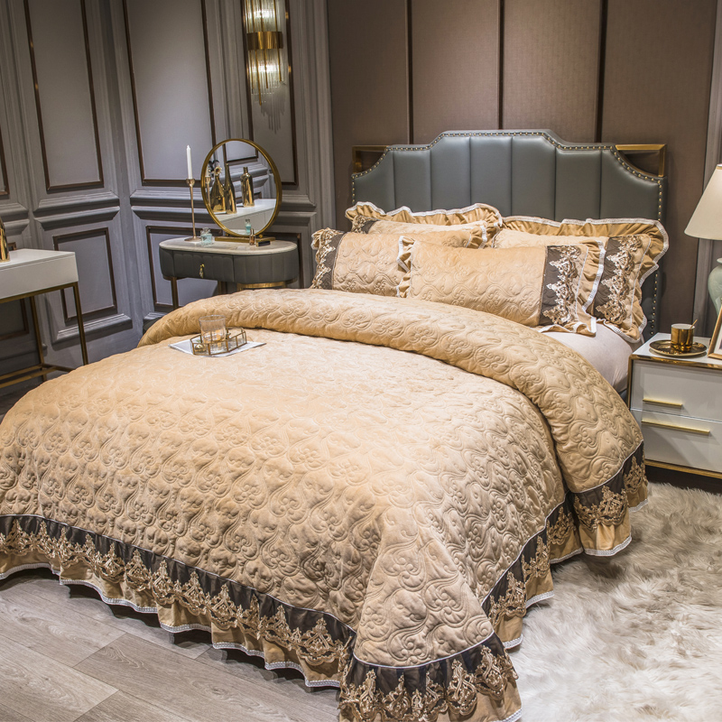 水晶绒加厚保暖床盖防滑防尘