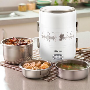 小熊电热饭盒双层蒸煮可插电加热饭盒保温自热饭盒神器带饭锅桶