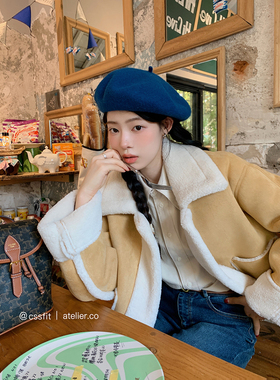 迟伞伞  换乘恋爱 gingerbread暖洋洋时髦麂皮羊羔毛外套女