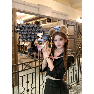 外套腰带半裙套装 迟伞伞25 fifi海魂领羊毛系带短款 横滨日光