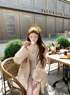 迟伞伞25/fw 娇娇底牌  温柔大开衫针织外套腰带宽松慵懒风毛衣