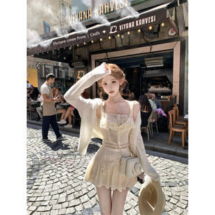 galliano假两件开襟上衣蕾丝半裙套装 卡普里柠檬霜 迟伞伞25