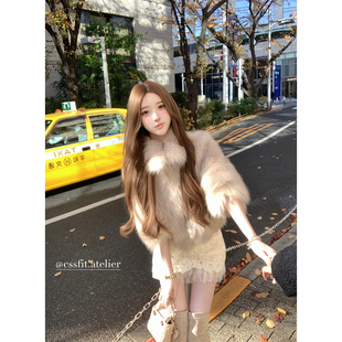 sagafur冰岛狐狸腹毛袖 凛冬冰原 子可拆卸皮草外套 迟伞伞25