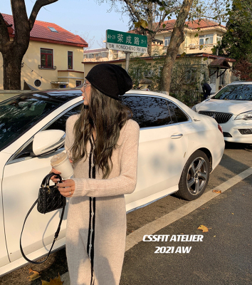 迟伞学院海军燕麦羊毛针织