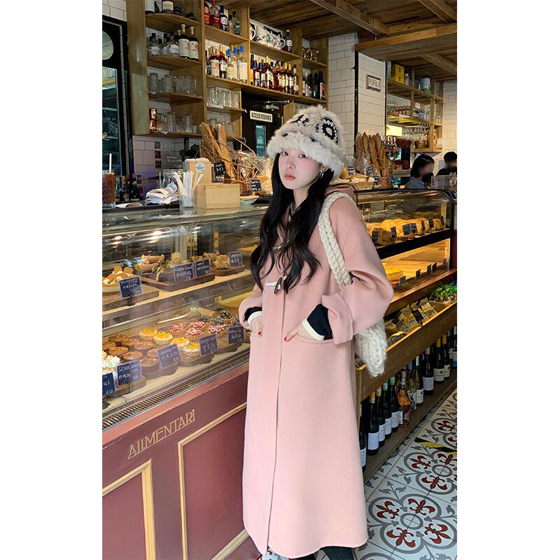 迟伞伞 升级版来啦！三文鱼粉2.0 玲娜贝儿斗篷羊毛大衣外套长款