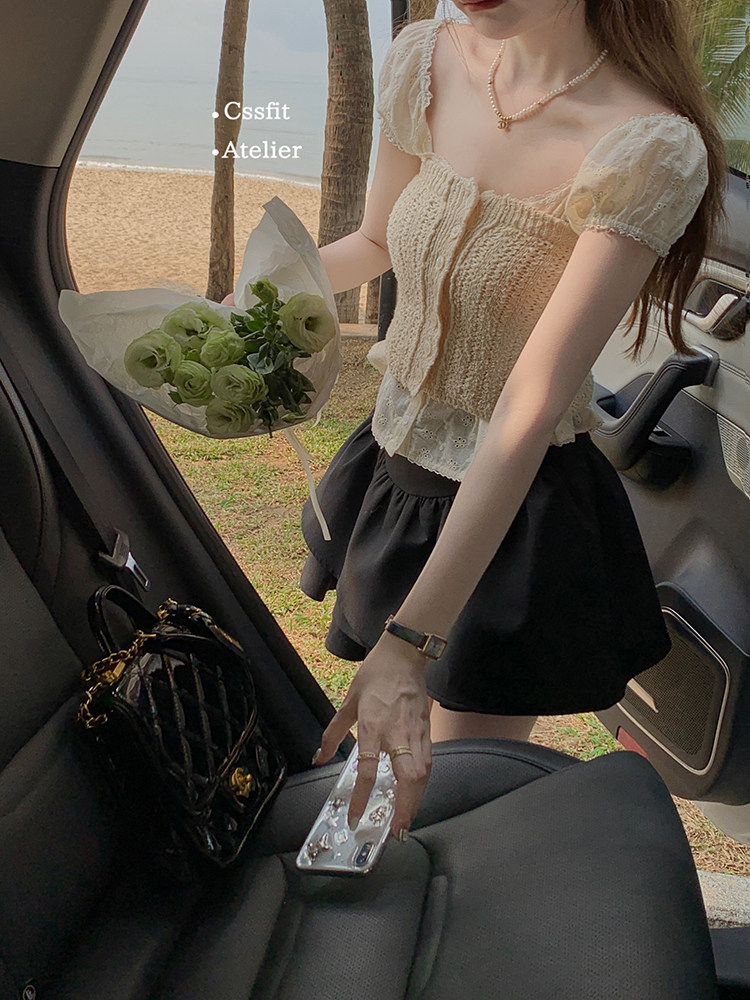 迟伞伞  墨尔本晴空 奶油系镂空刺绣小衫+针织抹胸两件套休闲套装,女装/女士精品,衬衫,淘宝优惠券,粉丝福利购,淘宝优惠卷