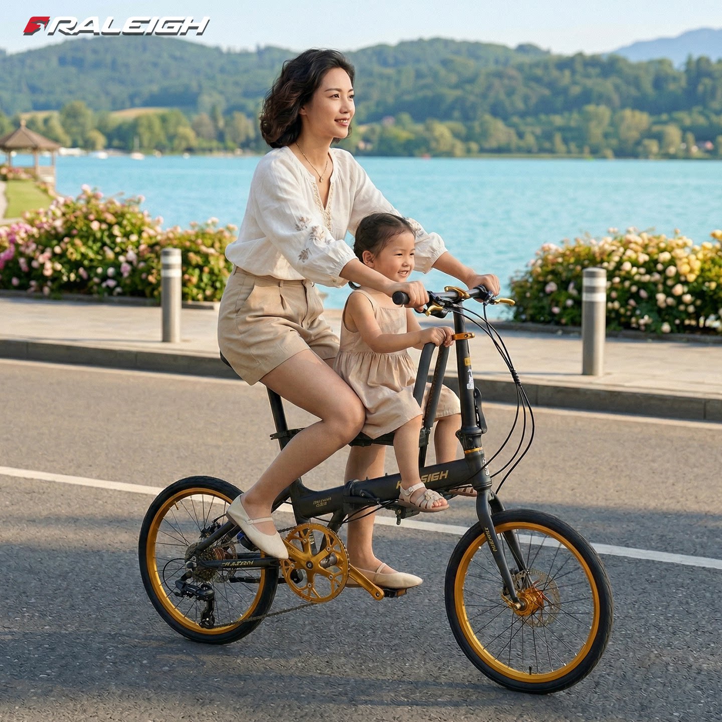 英国兰令亲子折叠自行车家用遛娃神器禧玛诺变速油刹 20 寸超轻