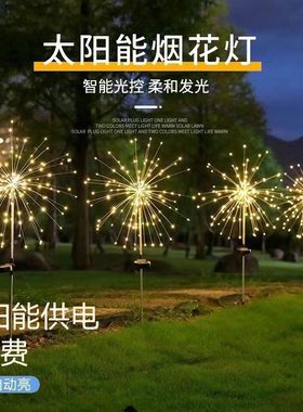 太阳能烟花灯彩灯闪灯串灯户外防水庭院花园草坪露营装饰蒲公英灯