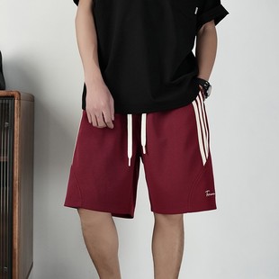 男款 休闲裤 宽松2025新款 条纹短裤 五分篮球男裤 美式 薄款 青少年夏季