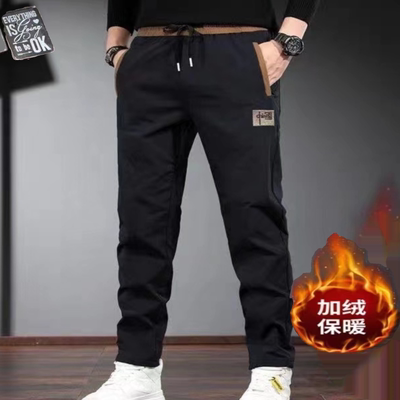 清仓捡漏冬季加绒加厚男款运动男裤干活穿的裤子大码九分休闲裤男