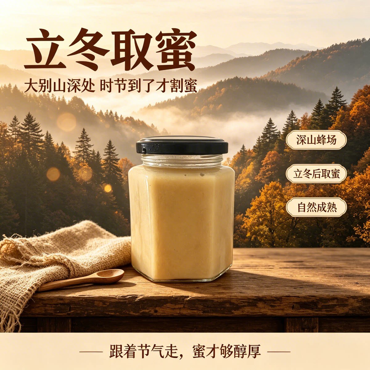 野花蜂蜜深山冬蜜土蜂蜜野生中蜂蜜一年只取一次天然百花蜜500g