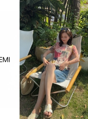 MISS RUILI定制 2026新款晕染彩色时尚印花短袖T恤女F2085