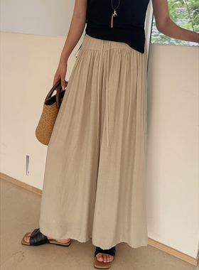 MISS RUILI定制   新款慵懒风垂坠感宽松显瘦简约休闲裙裤F2168