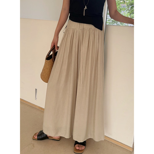 MISS RUILI定制   新款慵懒风垂坠感宽松显瘦简约休闲裙裤F2168